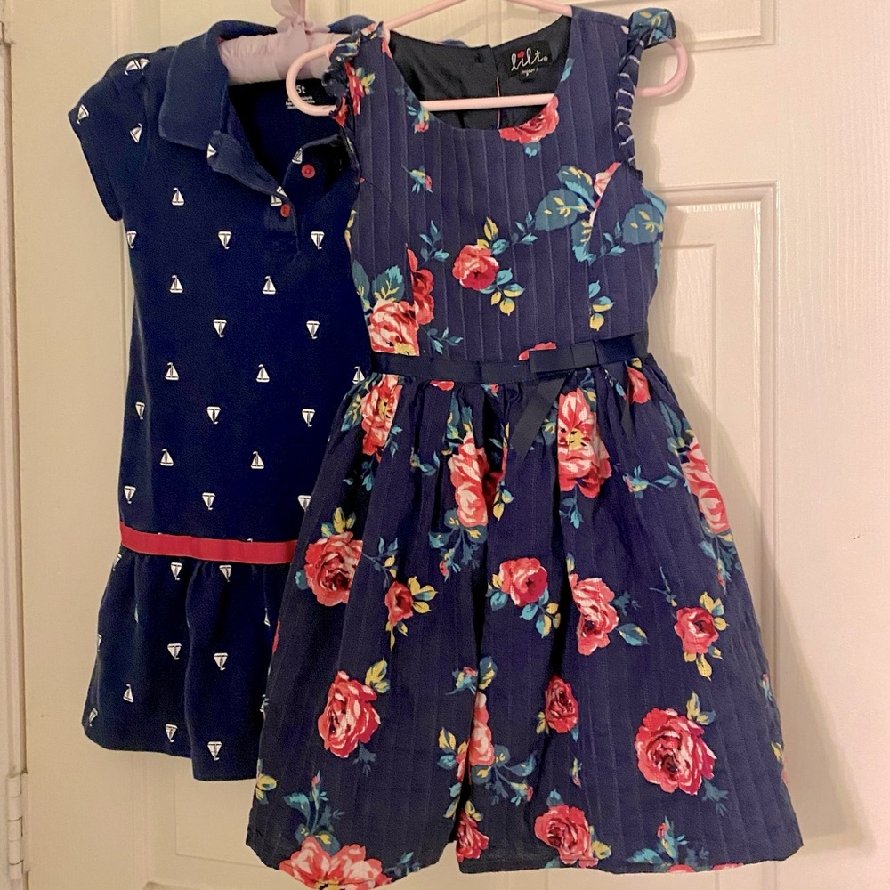 Lot of two size 5 dresses navy blue Carter’s Lilt